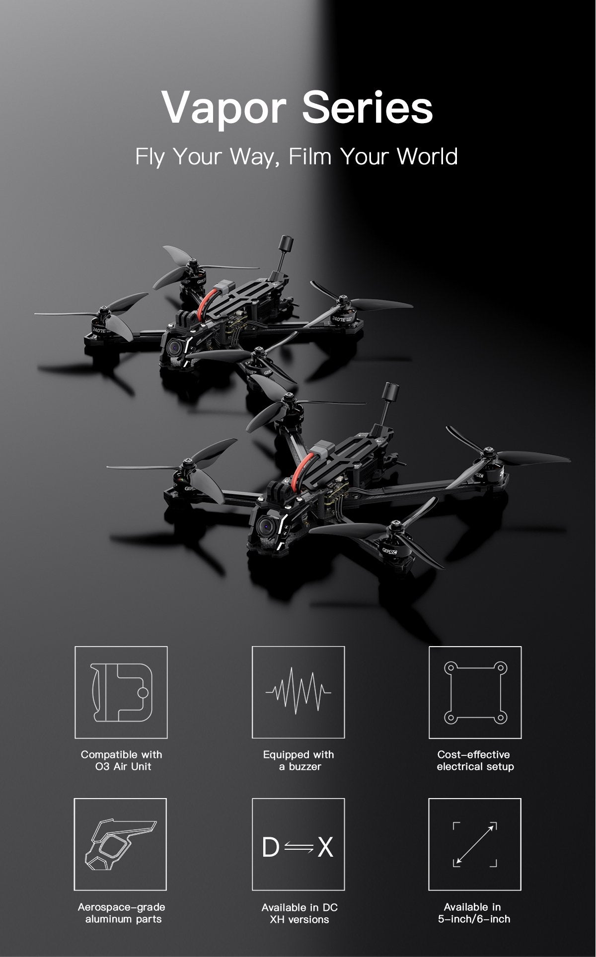 GEPRC Vapor-X5 HD O3 Freestyle FPV Drone