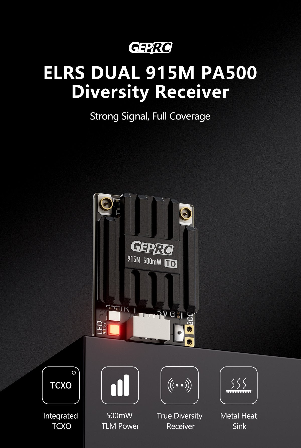 GEPRC ELRS Nano 915M PA500 Receiver