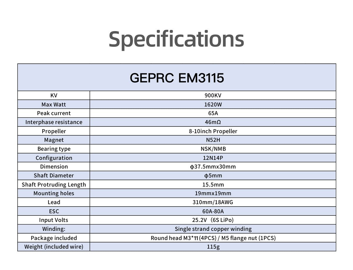 GEPRC EM3115 900KV Motor