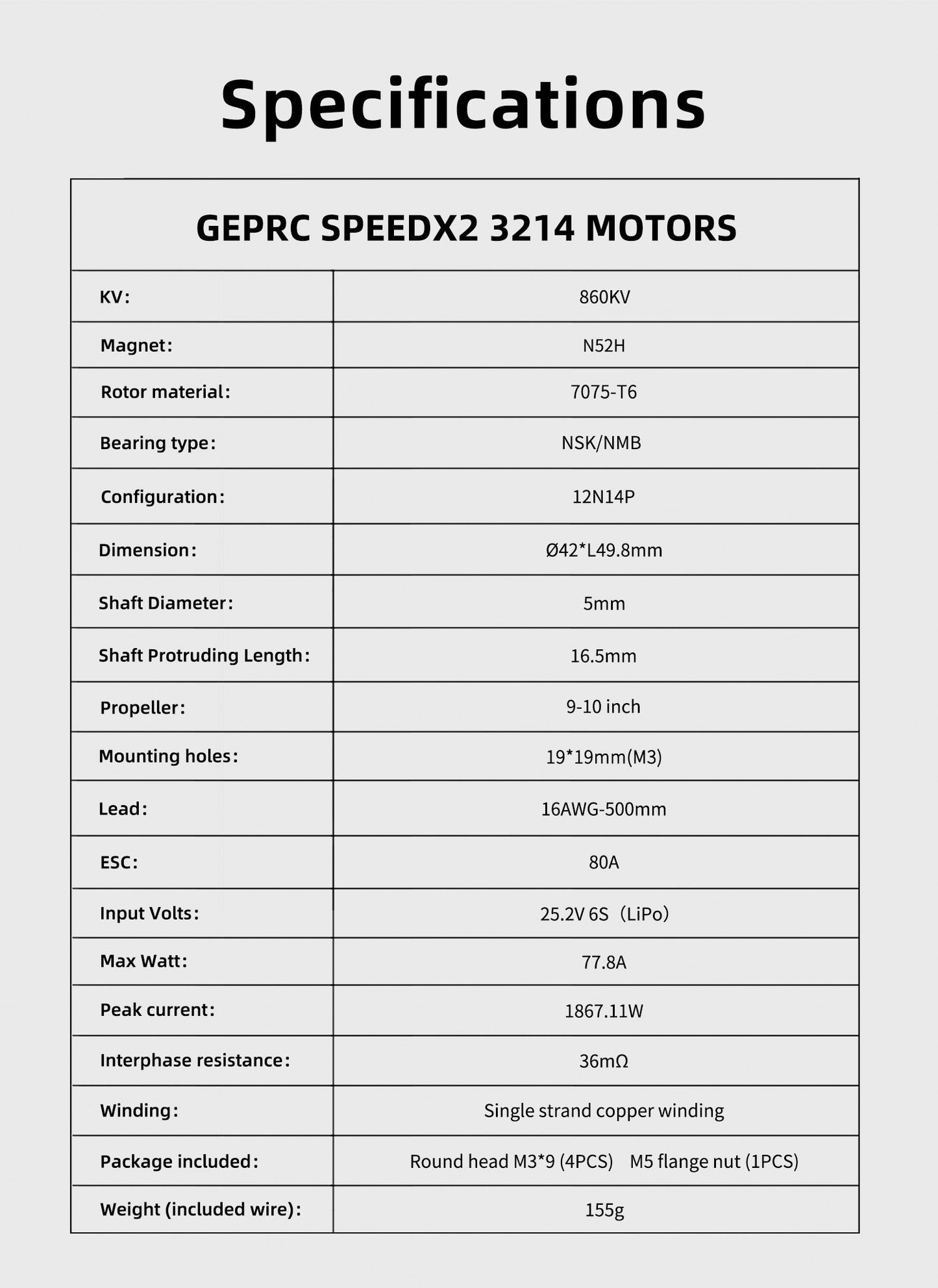 GEPRC SPEEDX2 3214 860KV Motor