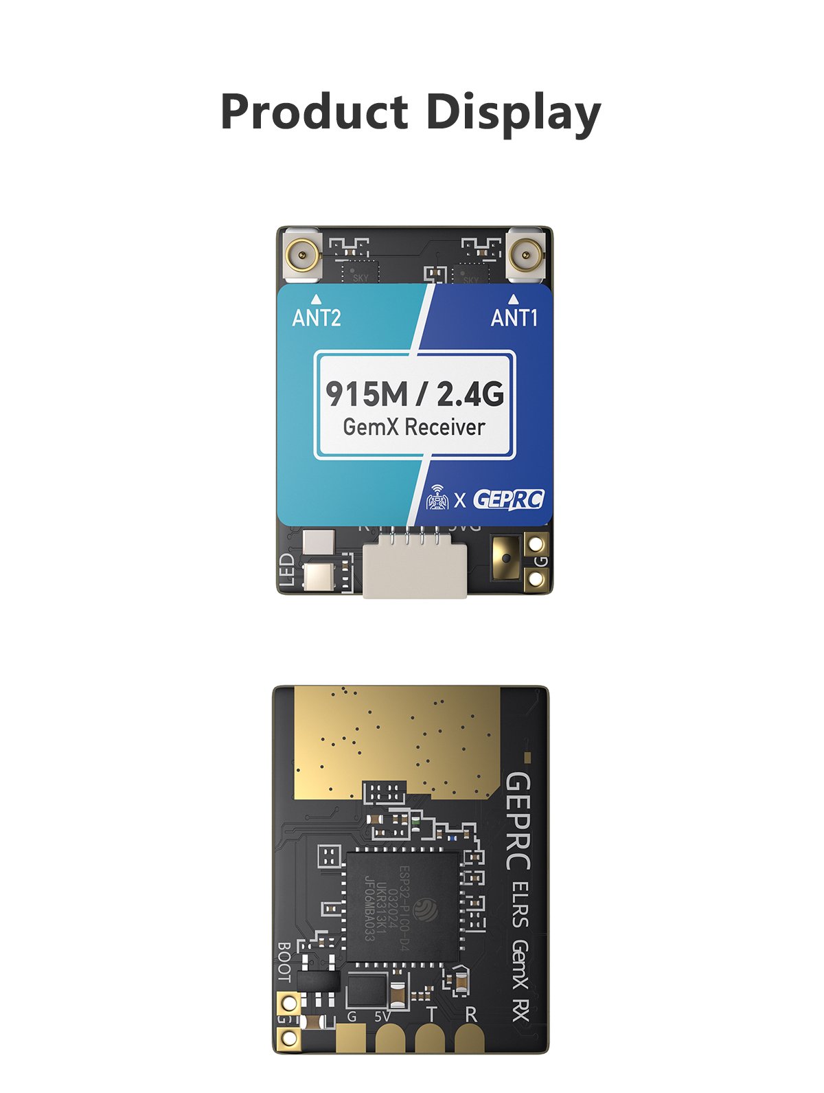 GEPRC ELRS 915M/2.4G Gemini Xrossband Receiver