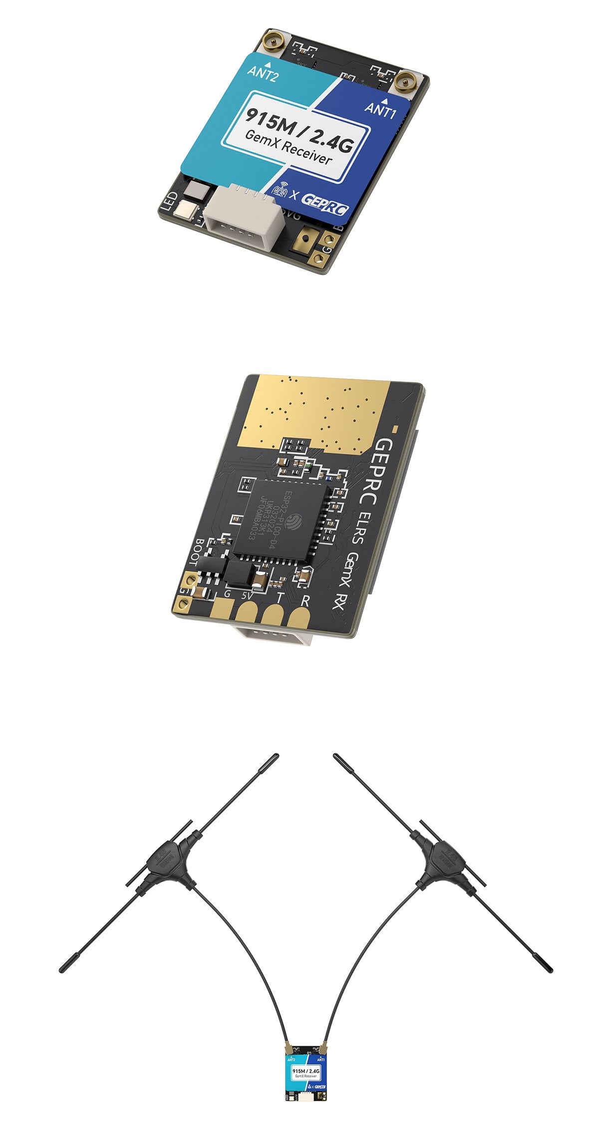 GEPRC ELRS 915M/2.4G Gemini Xrossband Receiver