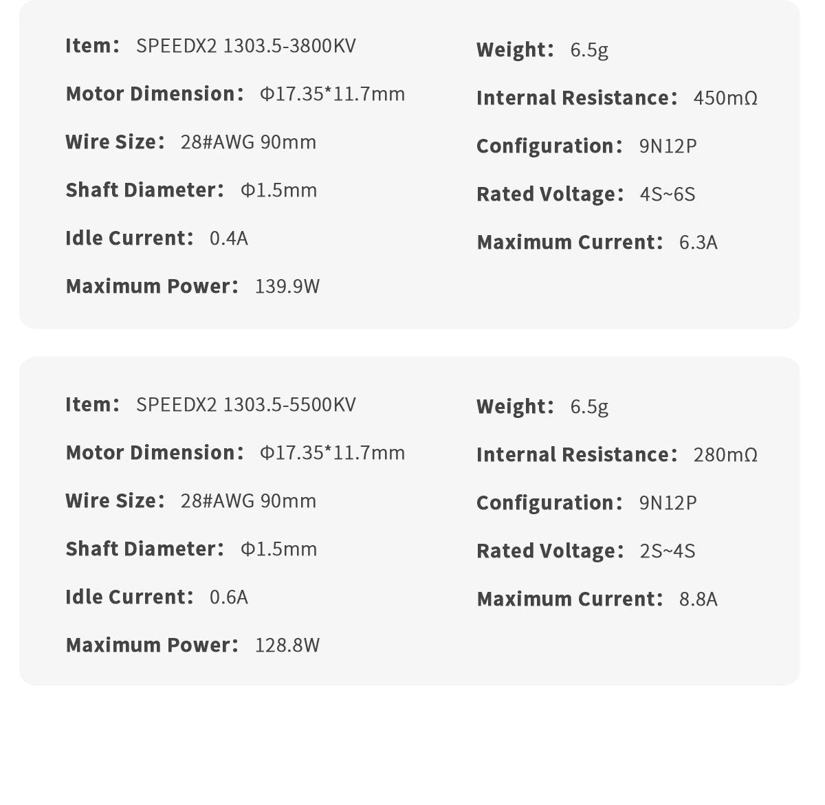 GEPRC SPEEDX2 1303.5 3800KV/5500KV Motor