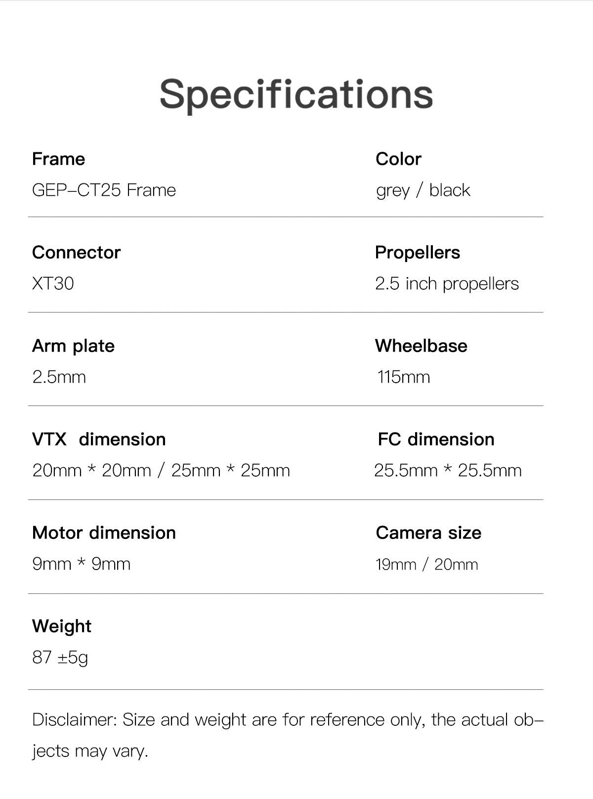 GEP-CT25 Frame