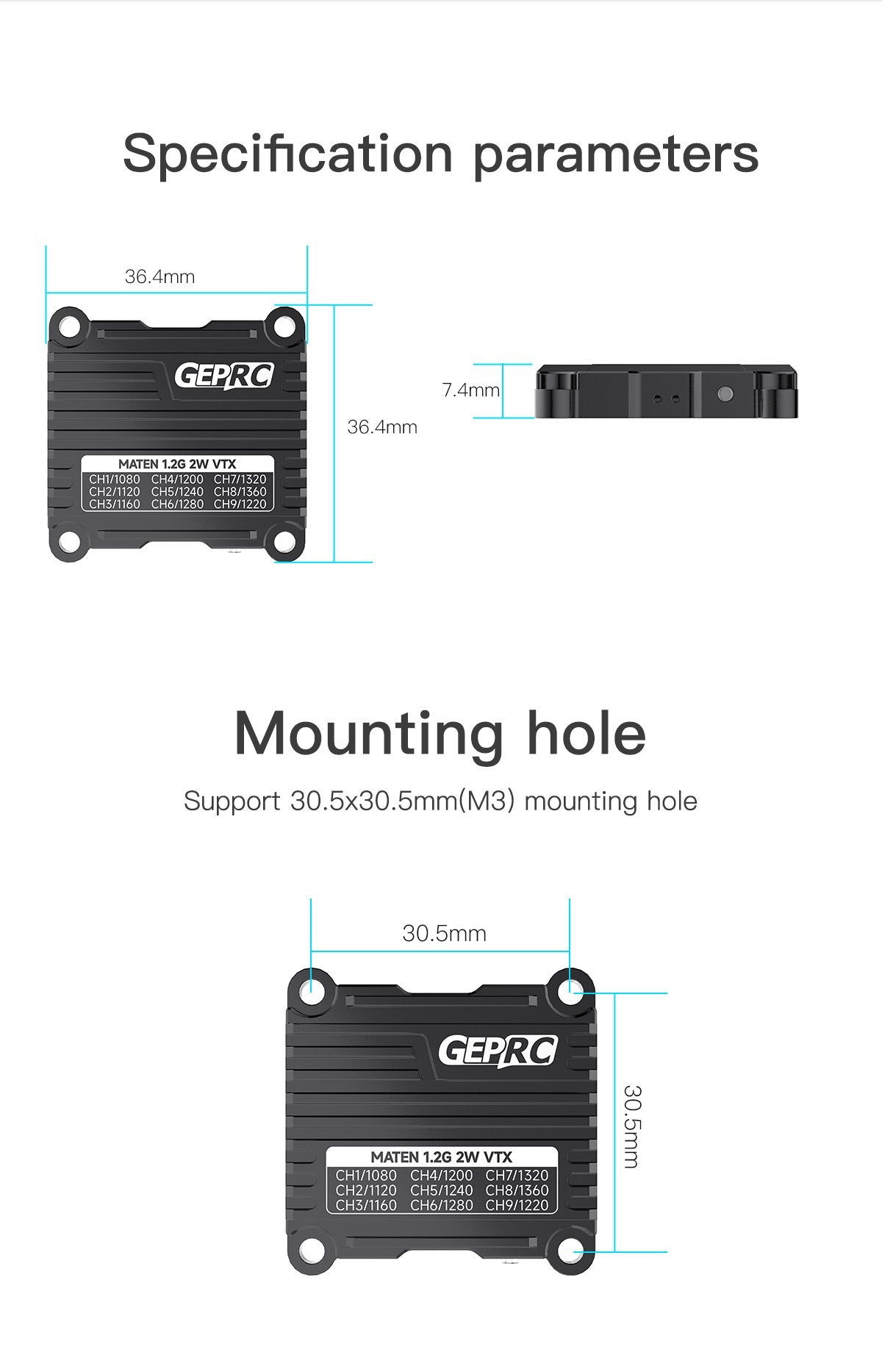 GEPRC MATEN 1.2G 2W VTX