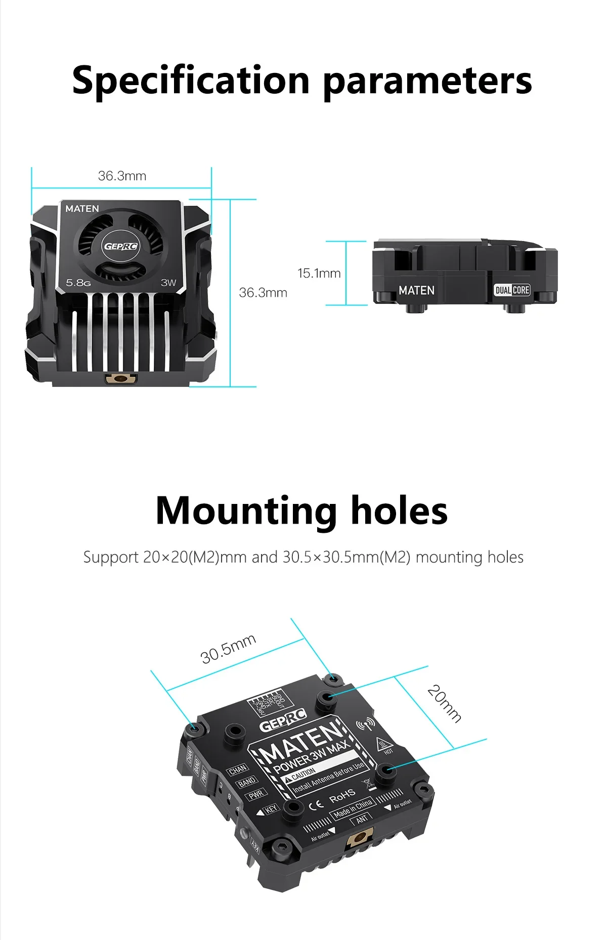 GEPRC MATEN 5.8G 3W VTX PRO