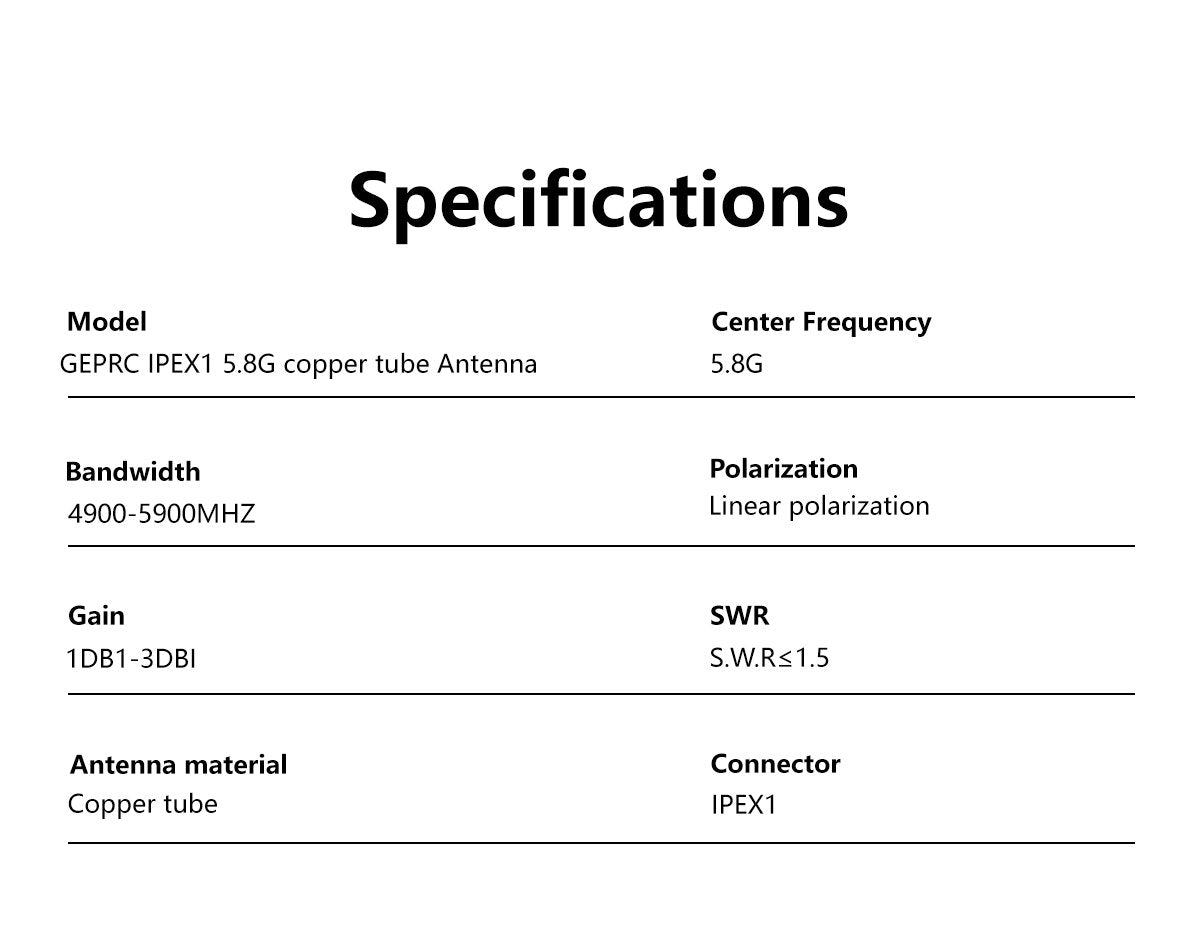 GEPRC IPEX 2.4G Antenna 5 PCS Set