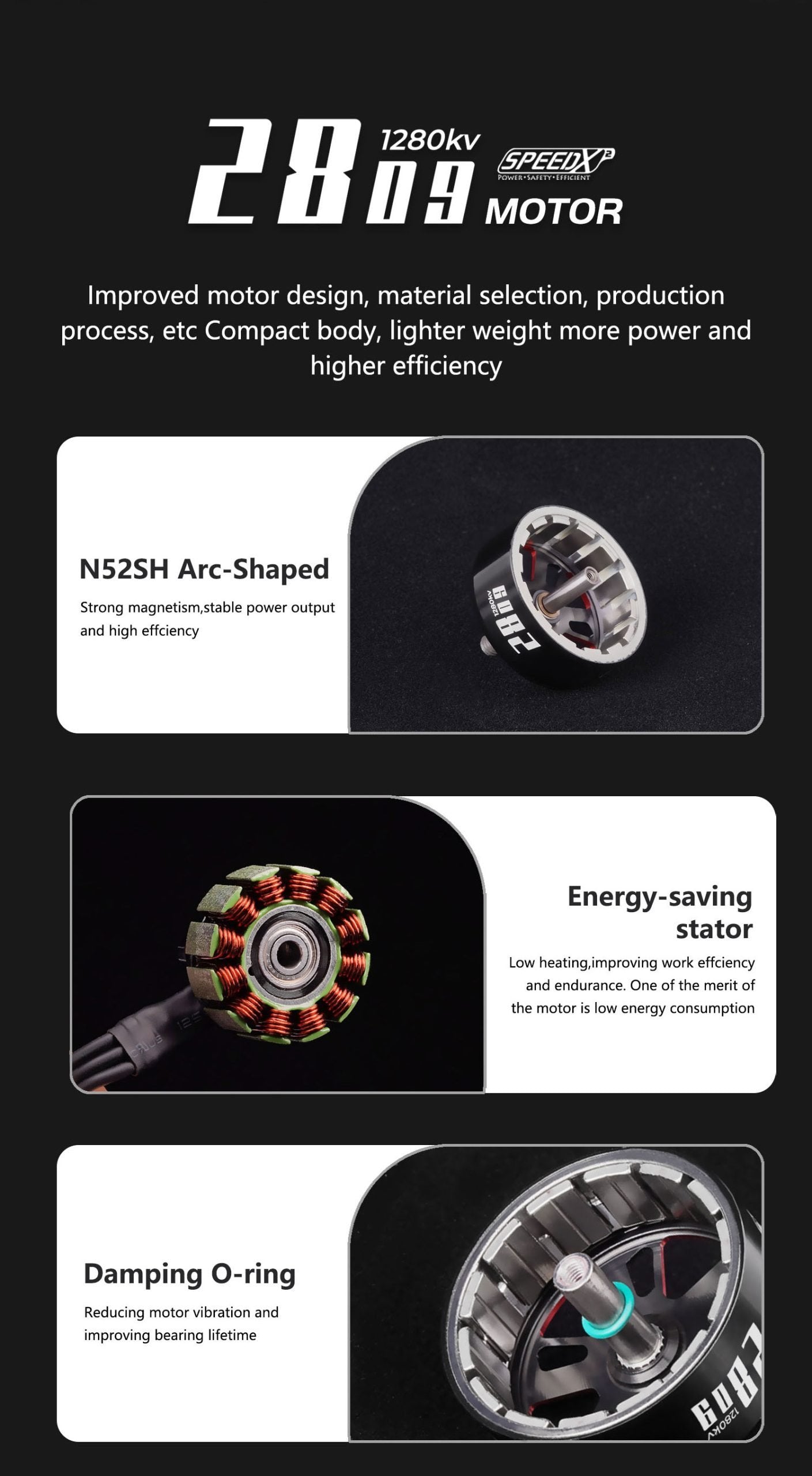 GEPRC SPEEDX2 2809 1280KV Motor