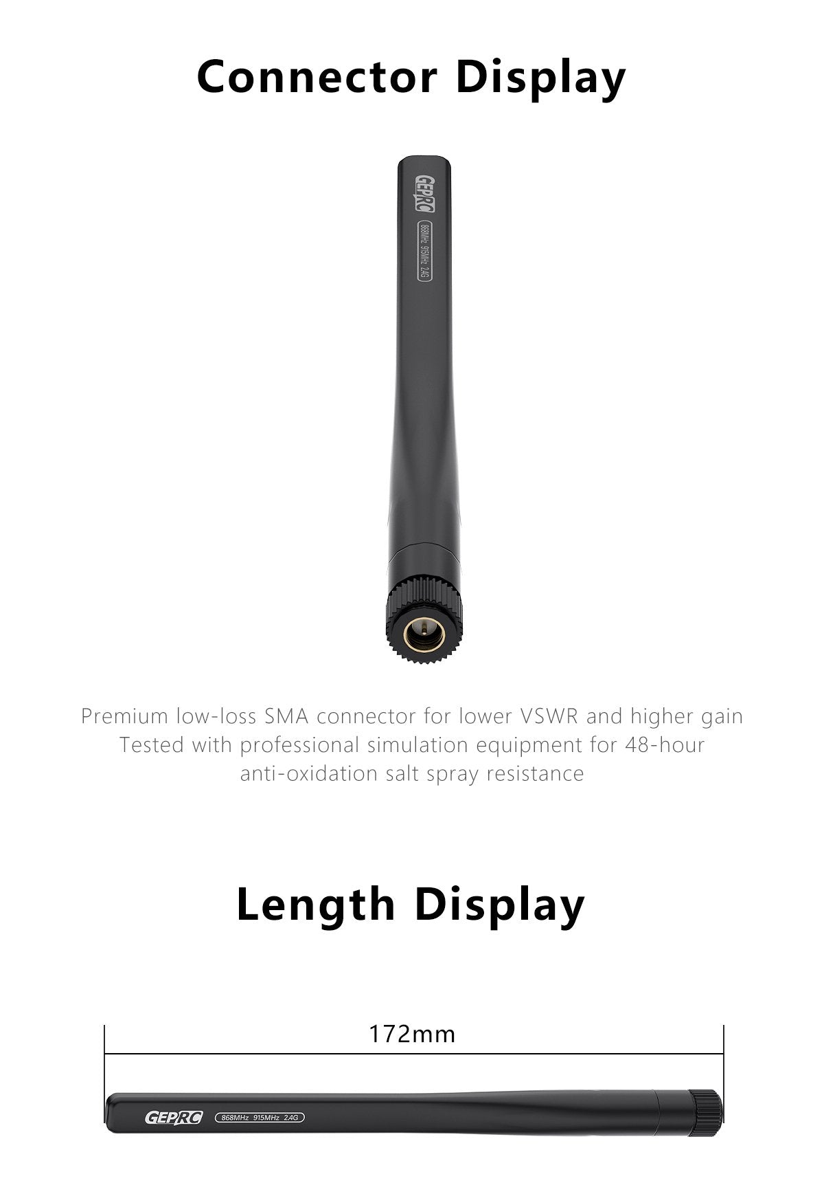 GEPRC 868MHz/915MHz 2.4G Tri-Band Stick Antenna