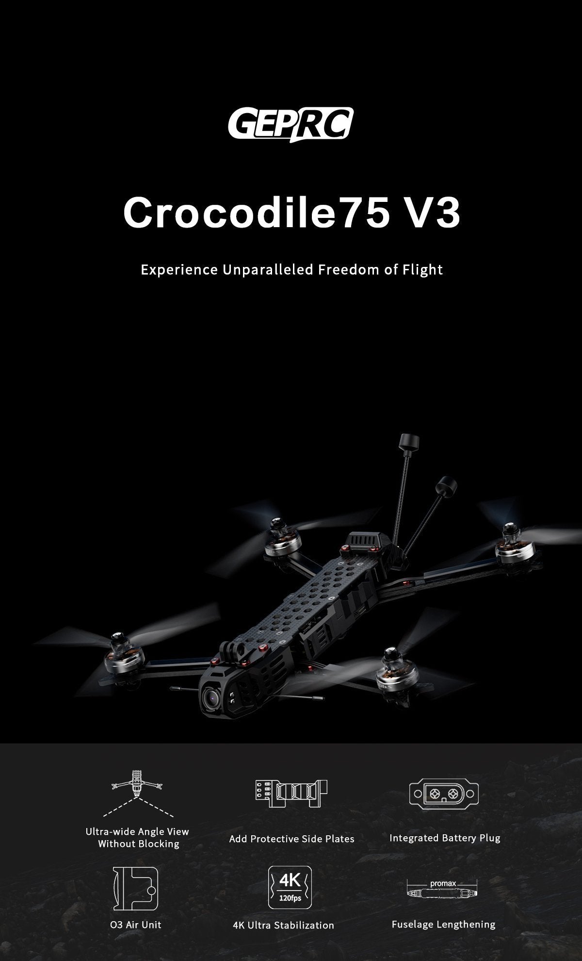 GEPRC Crocodile75 V3 Analog Long Range FPV