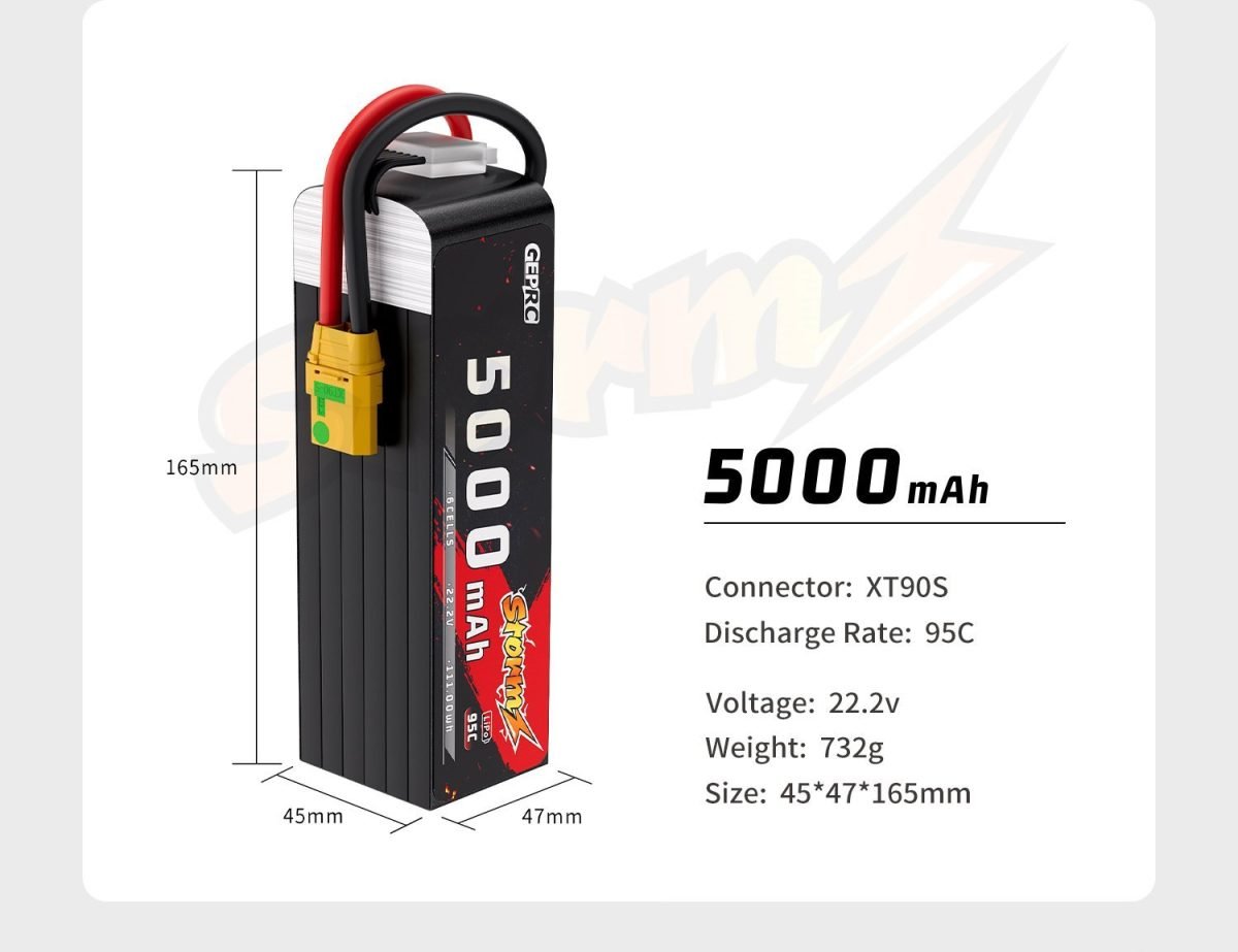 GEPRC Storm 6S 5000mAh 95C Lipo-Akku
