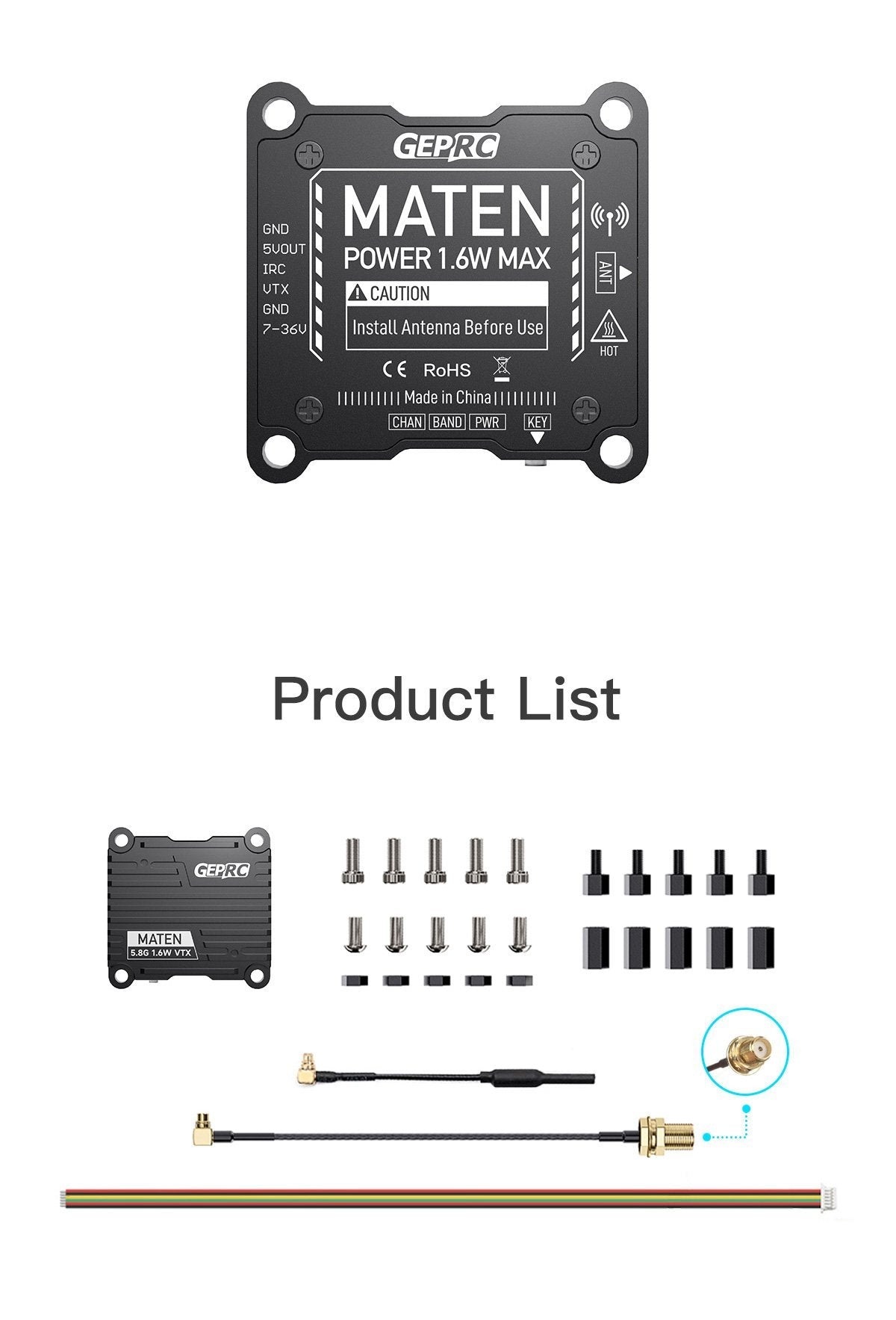GEPRC MATEN 5.8G 1.6W VTX