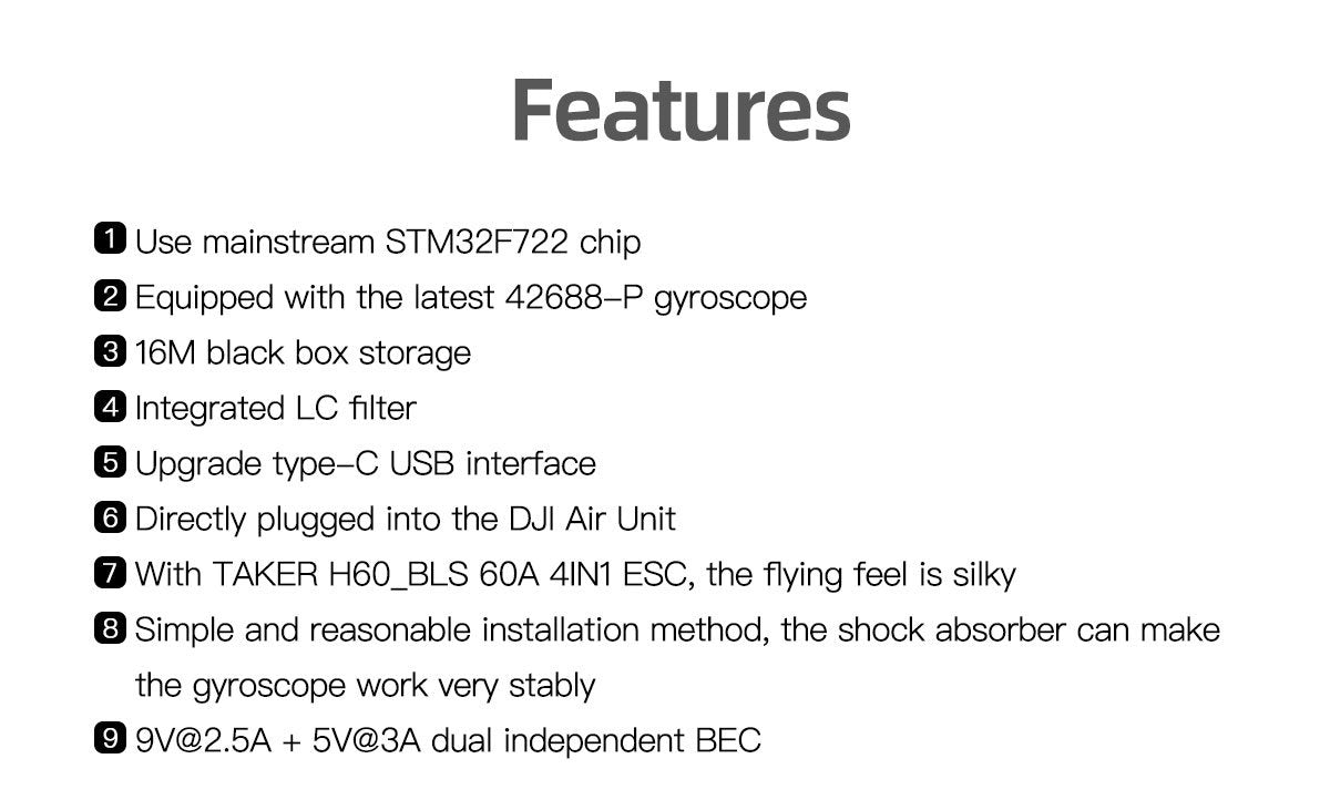 GEPRC TAKER F722 BLS 60A V2 STACK